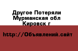 Другое Потеряли. Мурманская обл.,Кировск г.